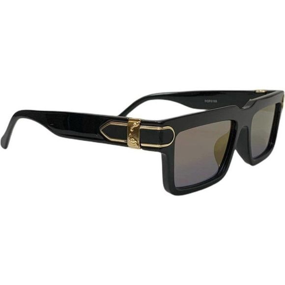 6127 | Black Rectangle Lens Unisex Fashion Sunglasses - Picture 2 of 5